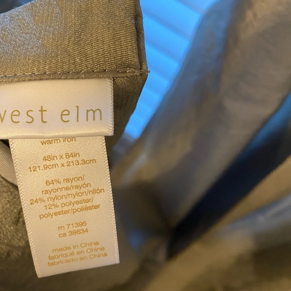 West Elm silver curtain panels